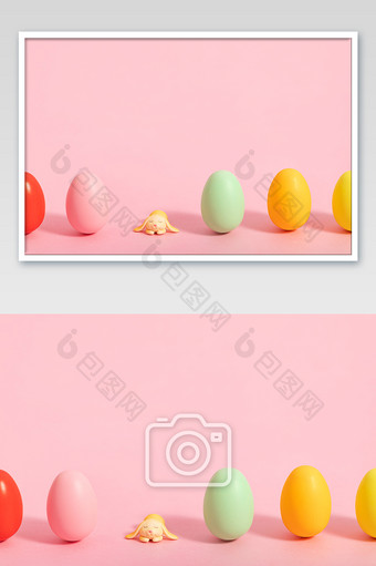 复活节粉色创意彩蛋兔子图片