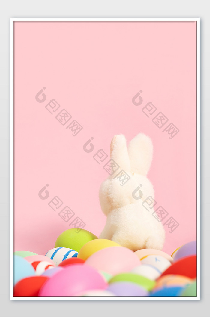 复活节创意兔子彩蛋背景图