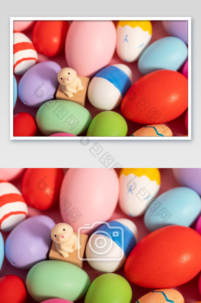复活节彩蛋兔子摄影图