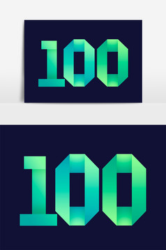 色数字100字体图片模板