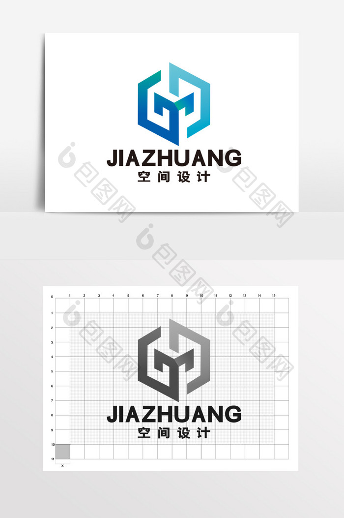 科技空间设计家装设计LOGO标志VI