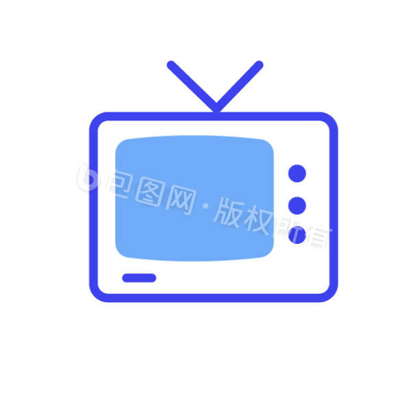 蓝色线性UI商务视频矢量icon图标-包图网