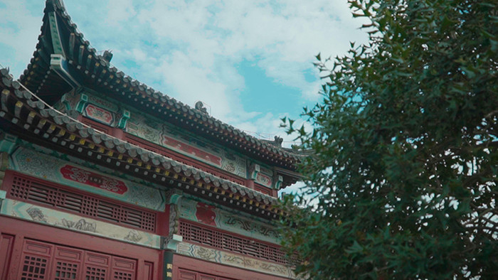 大气震撼中国风祠堂古风建筑实拍视频