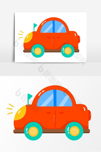 童书卡通小汽车元素图片
