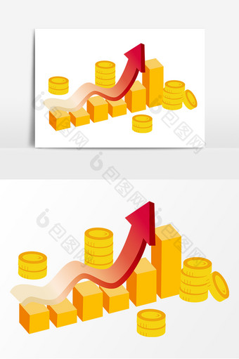 2.5D立体金融矢量元素图片