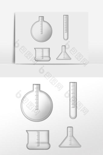 化学实验玻璃烧杯图片