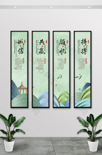 中国风山水企业办公室挂画图片