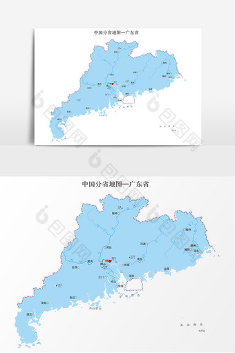 中国地图省份地标图案广东省地图图片