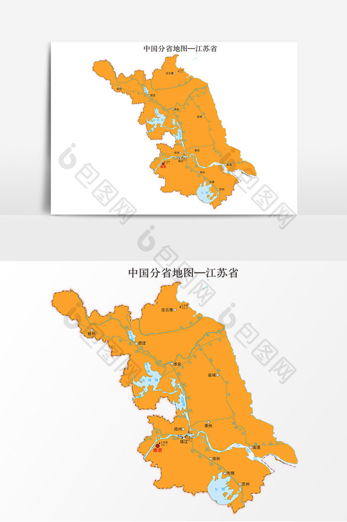 中国地图省份地标江苏省图案地图