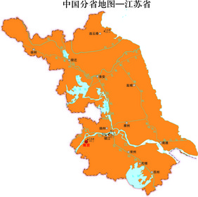 中国地图省份地标江苏省图案地图