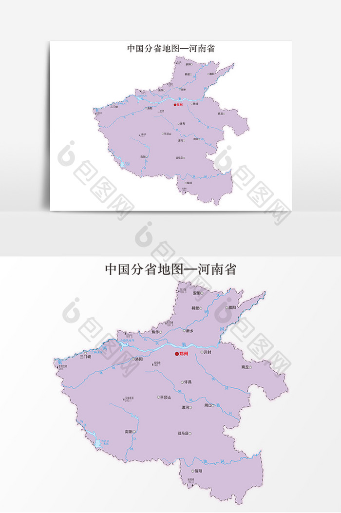中国地图地标图案河南省地图