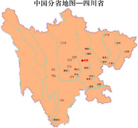 中国地图省份地标图案四川省地图