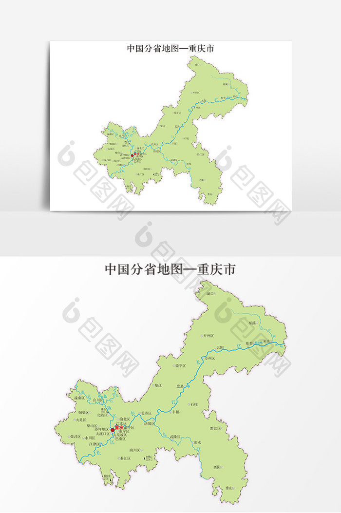 中国地图省份地标图案重庆市地图