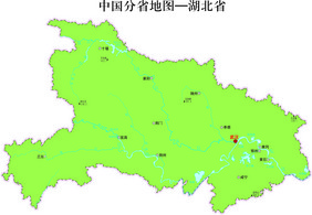 中国地图省份地标图案湖北省地图