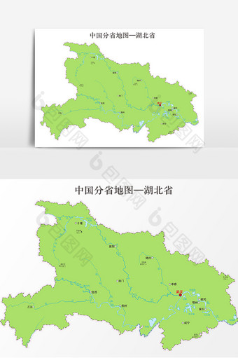 中国地图省份地标图案湖北省地图图片