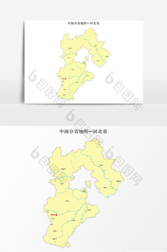 中国地图省份地标图案河北省地图