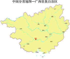 中国地图省份地标图案广西壮族自治区地图