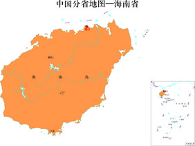 中国地图省份地标图案海南省地图