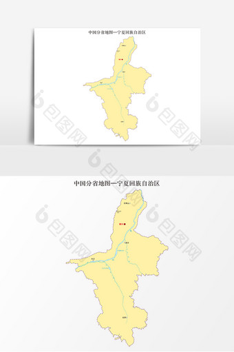 中国地图省份地标图案宁夏回族自治区地图图片