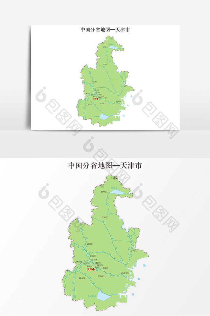 中国地图省份地标图案天津省地图