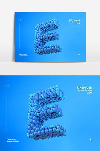 科技感C4D小球创意立体英文字母E图片
