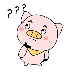 粉色可爱元气卡通动物猪猪疑问GIF图