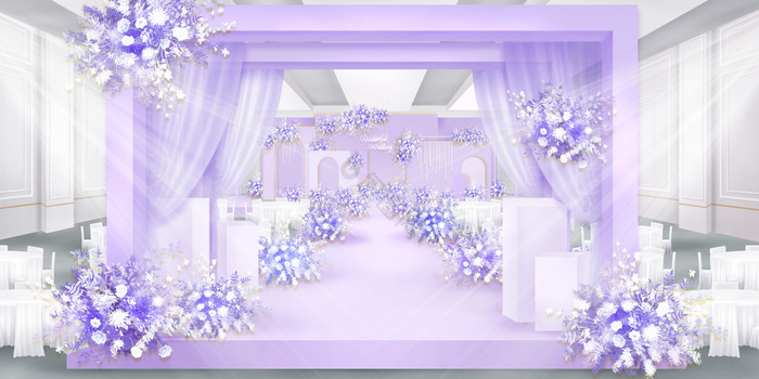 简约大气香芋紫婚礼效果图图片