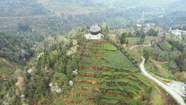 大气湖北宣恩伍家台皇家贡茶茶壶观景台实拍