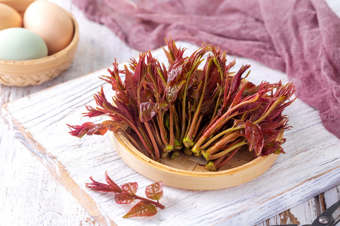 香椿椿煎蛋节气美食图片