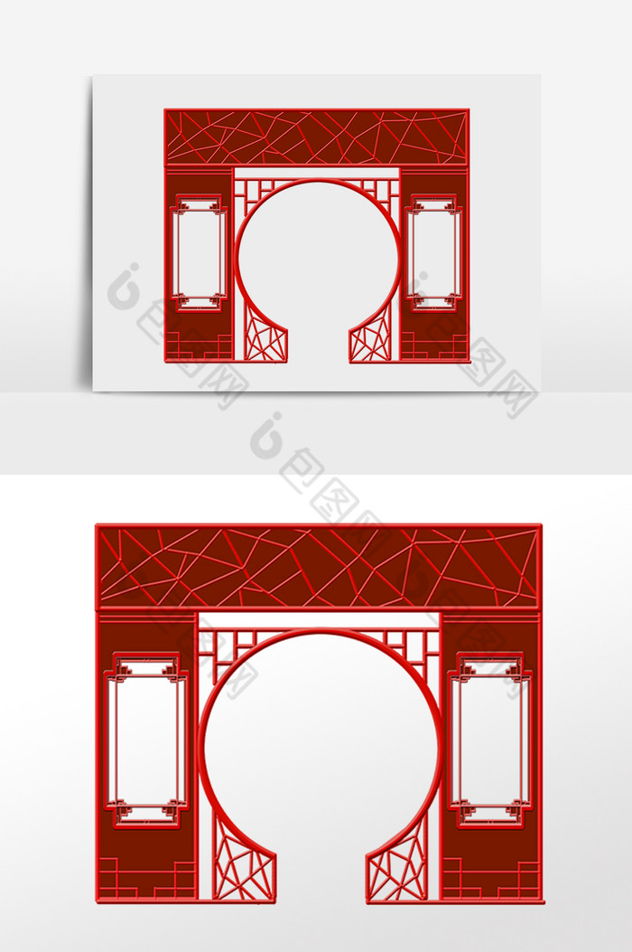 中式拱门圆门图片图片