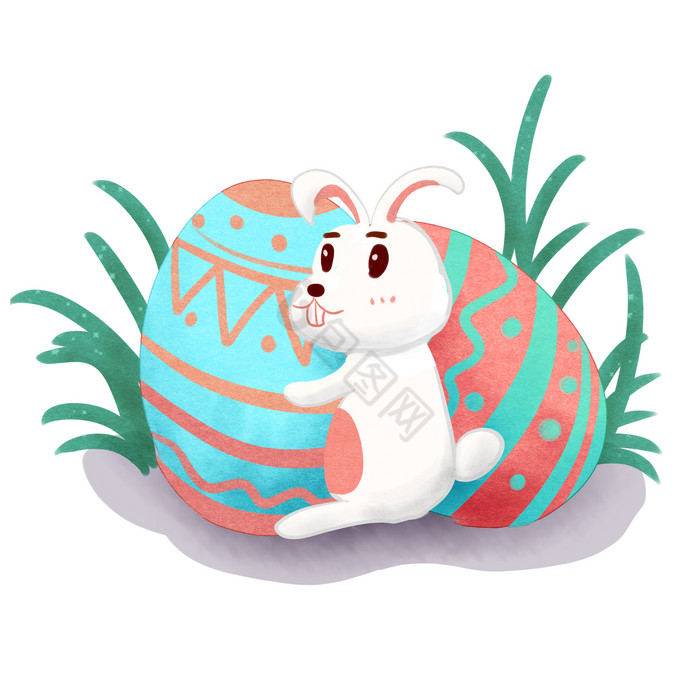 复活节彩色彩蛋兔子图片