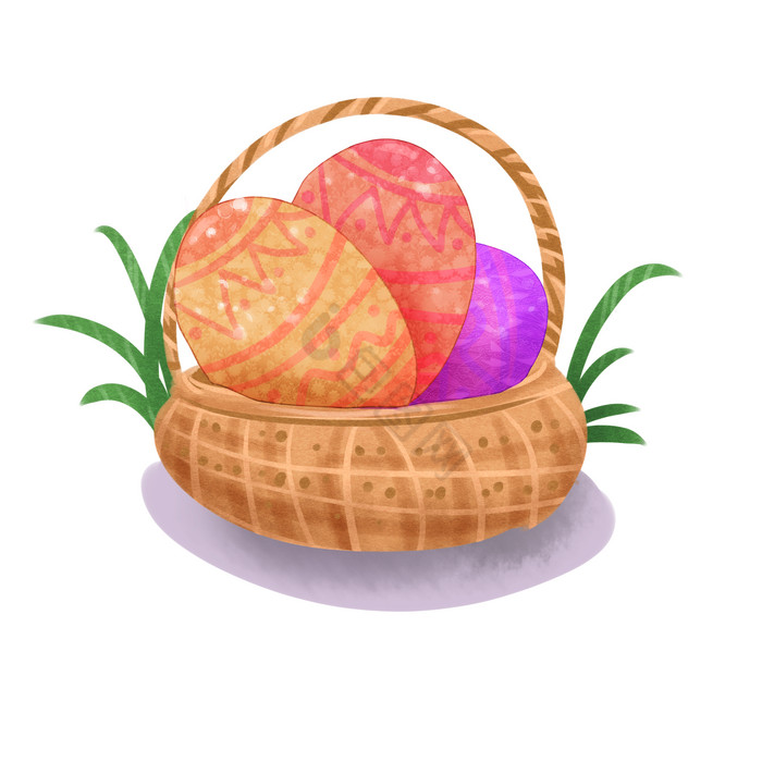 复活节一篮子彩蛋图片