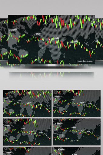 股票市场四大指数集体暴跌背景视频图片