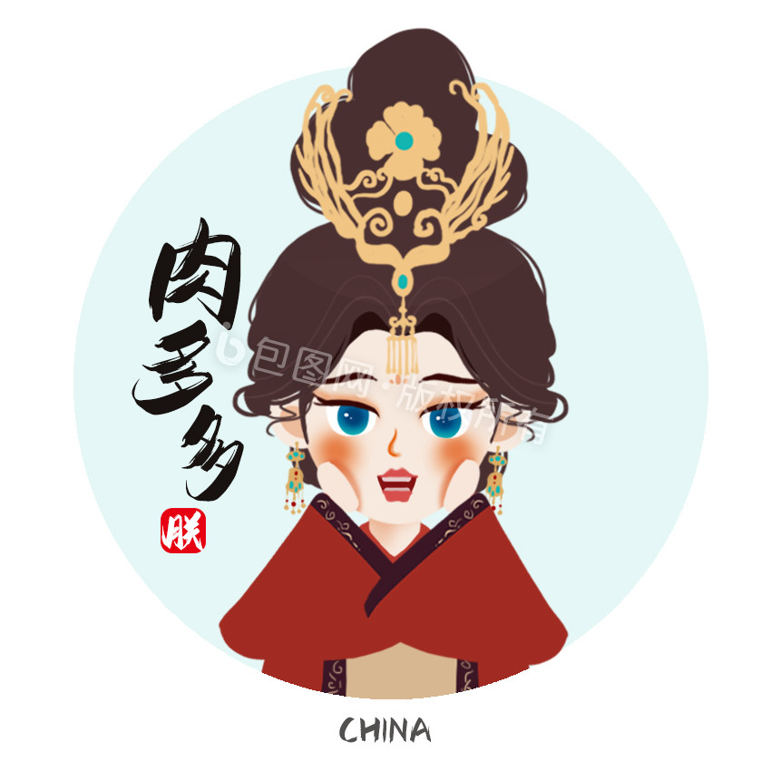 红金色中国风卡通减肥表情动图GIF图片