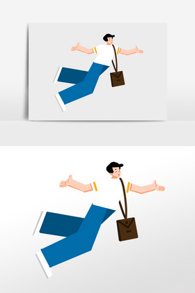 办公白领飞奔下班