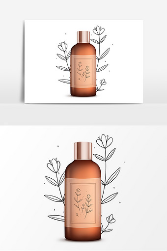 手绘化妆品护肤品元素