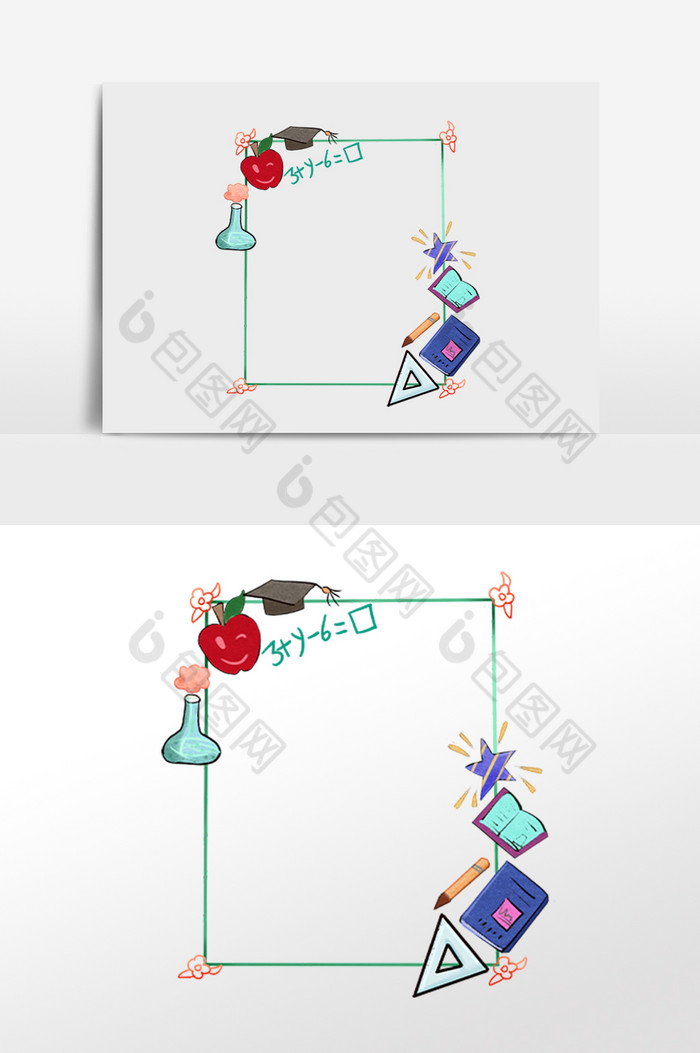 开学学习文具边框图片图片