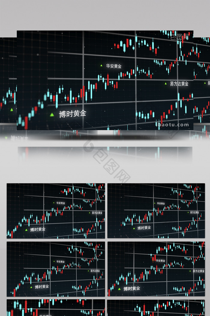 黄金股金融盘走势背景视频