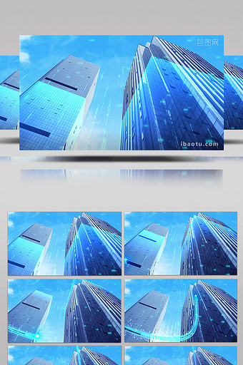 1080P特效合成建筑科技离子视频素材图片