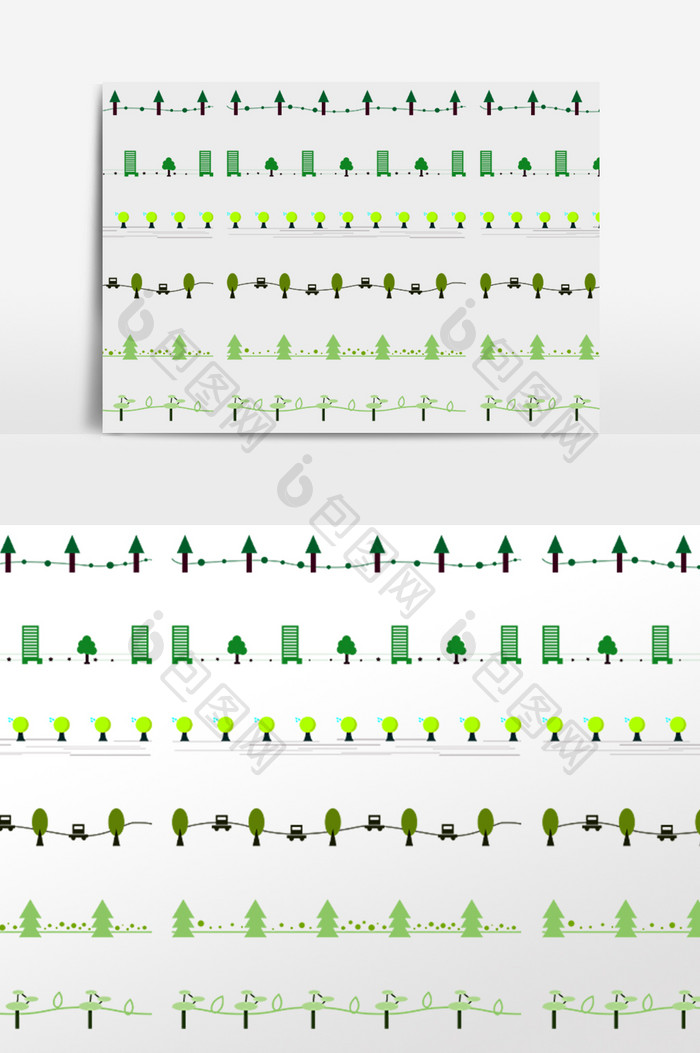 春天植物树木分割线