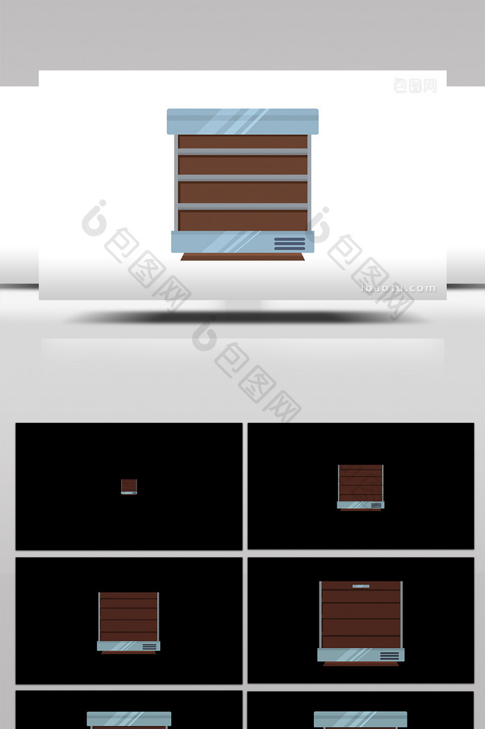 简单扁平画风电器类冷藏架mg动画