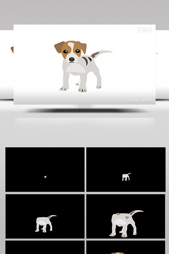 简单扁平画风自然动物类可爱狗mg动画图片