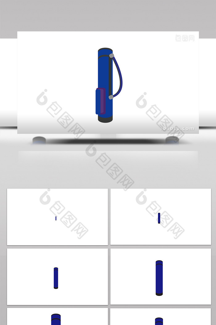 简单扁平画风家居类高尔夫球袋mg动画