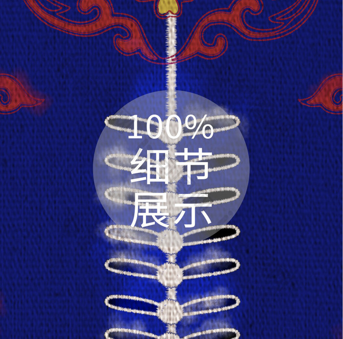 新中式青花扎染民族风花纹刺绣装饰画