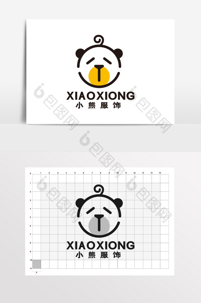 熊猫服装婴儿用品儿童服装LOGO标志VI