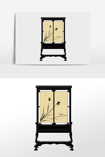 古代古风古典屏风