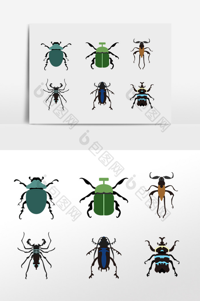 卡通昆虫甲虫动物