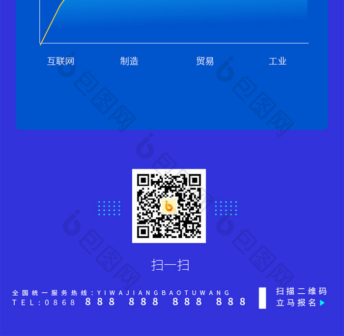 炫酷科技行业营收报告落地页长图