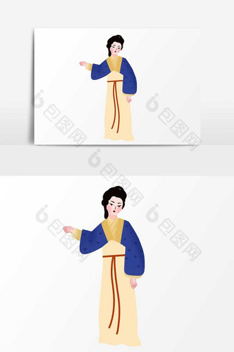 中国风古代仙女仕女汉服元素图片