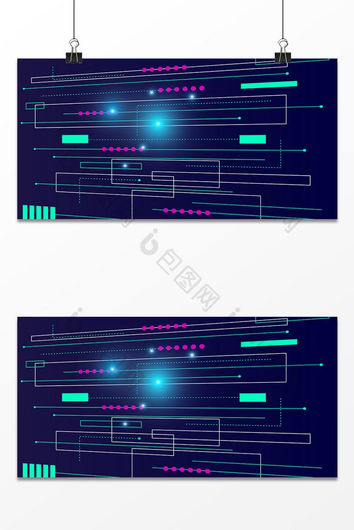 蓝色科技发光线条背景